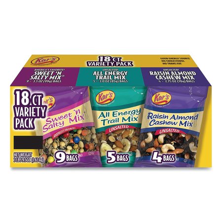 KARS Trail Mix Variety Pack, Assorted Flavors, PK18 8826